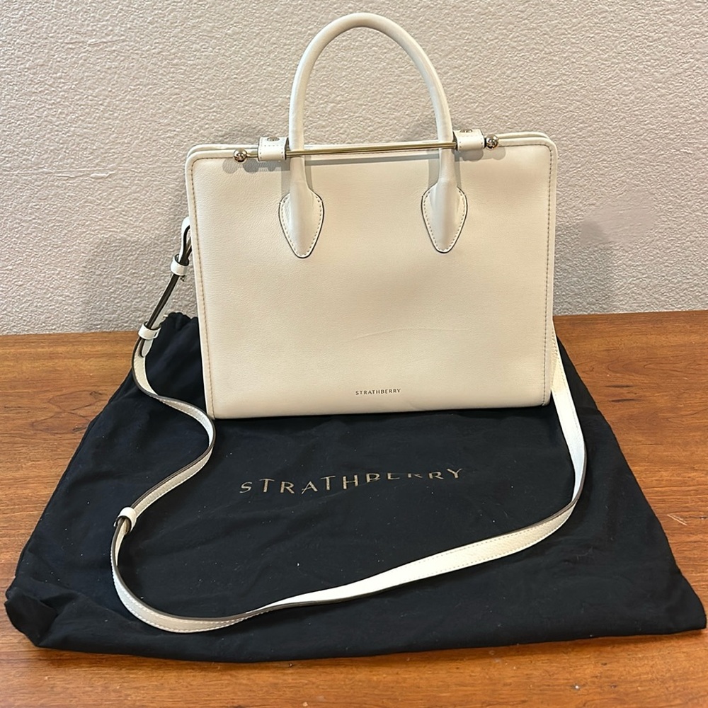 Strathberry Midi Tote, Cream
